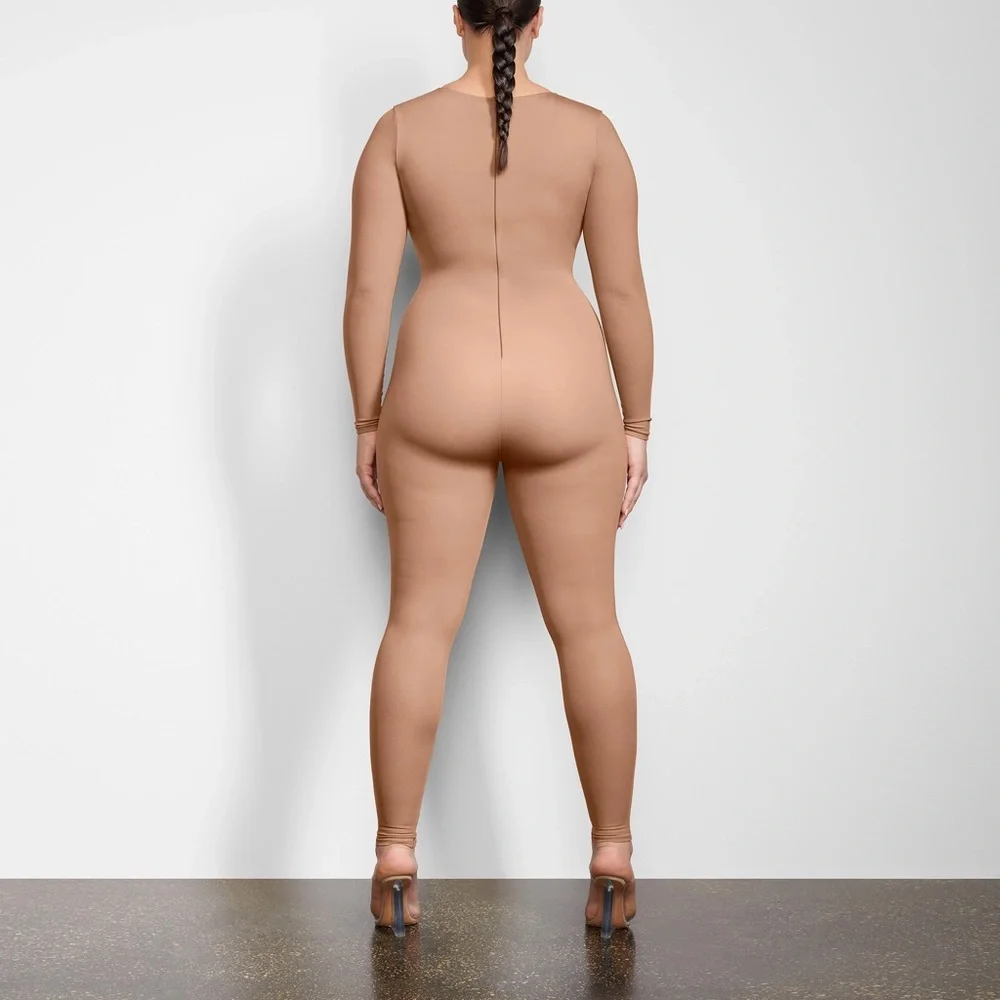 SKIMS All-In-One Scoop Neck Long Sleeve Onesie - Sienna 2X - Picture 4 of 10